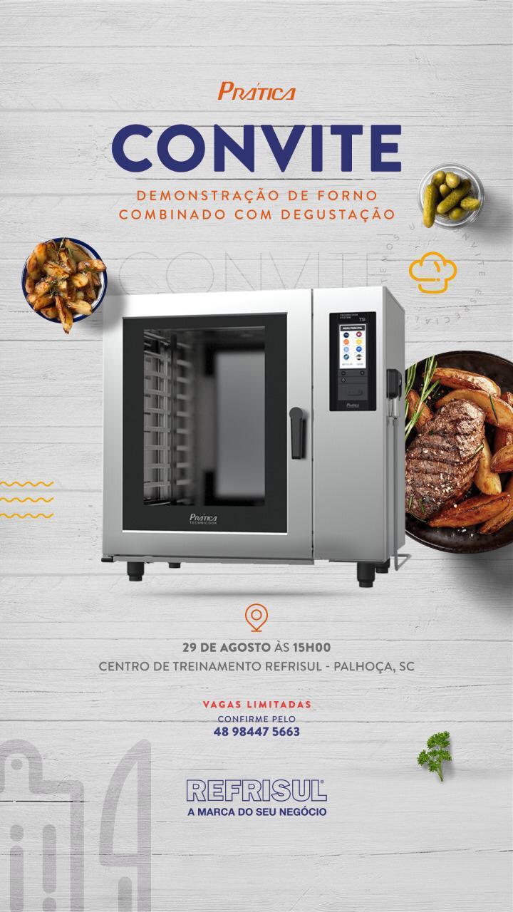 Demonstração de forno combinado com degustação