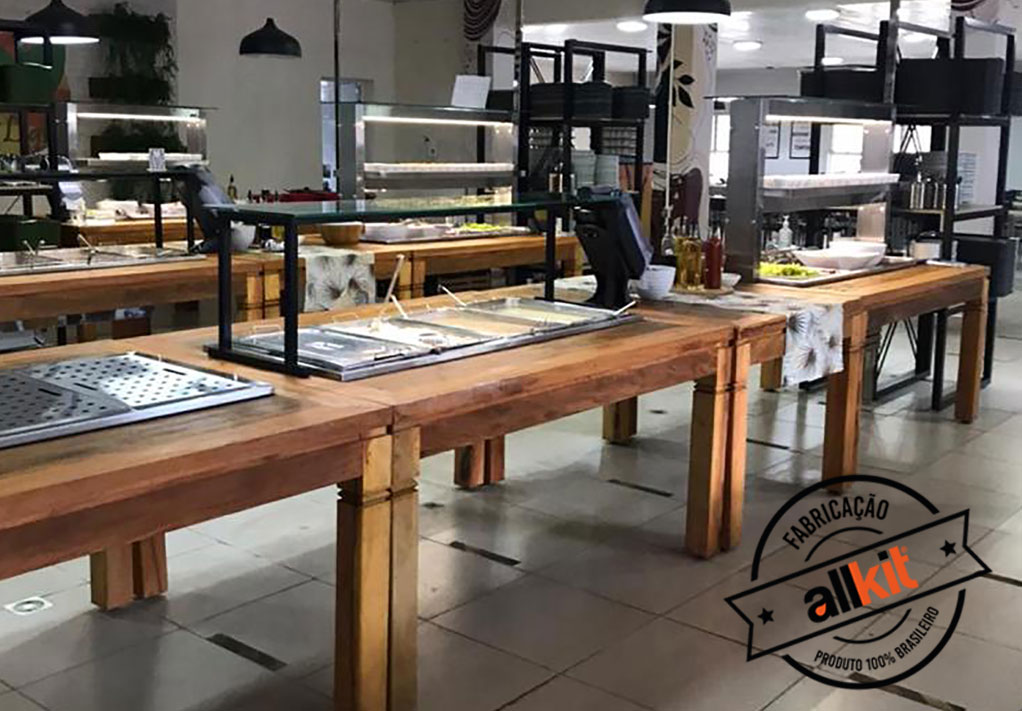 Linha Rústica de Balcão Buffet Self-Service: Robustez e elegância na distribuição de refeições